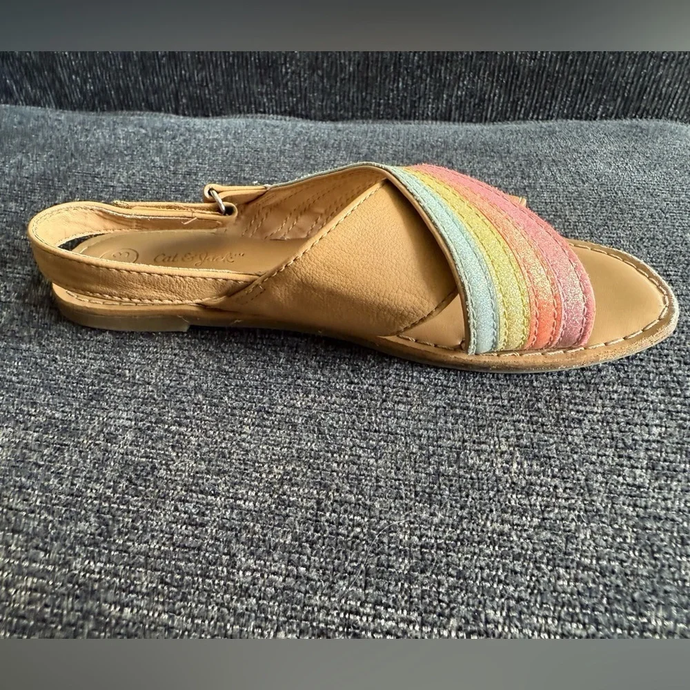 Cat & Jack Tan and Orange Sandals Lightweight Design summer style /size 13